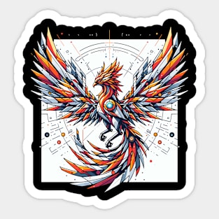 Techno Mythical: Cybernetic Phoenix Sticker